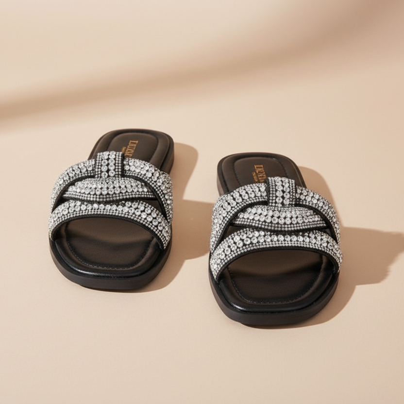 mules plates ornées de perles - Noir - taille 41 - vue 6