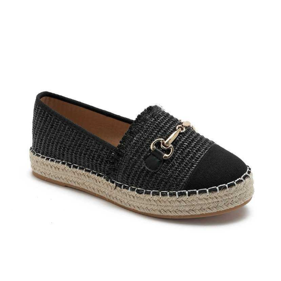 Espadrilles à bout noir et boucle - Beige - taille 39 - vue 10