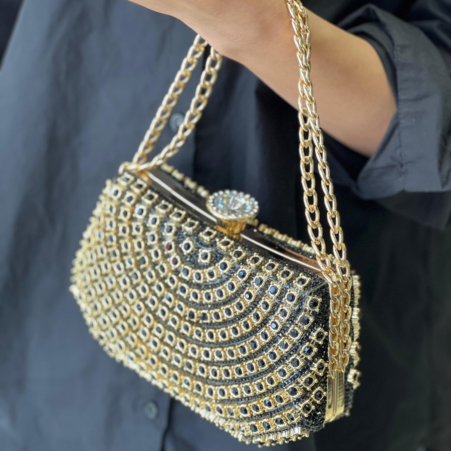 Petit sac soirée à chaîne très bonne qualité - Multicolore - taille 41