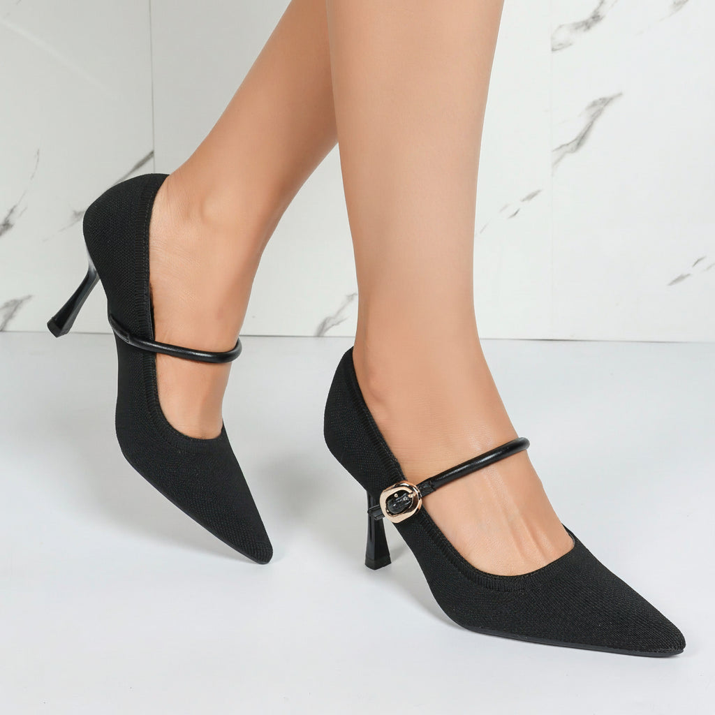 Escarpins Pointus à Bride Mary Jane - Noir - taille 38 - vue 3