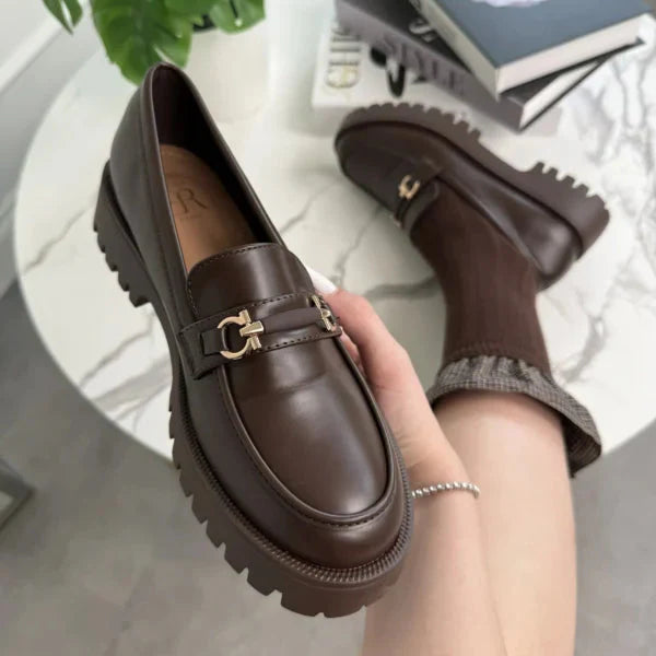 Mocassins avec détail doré - Marron - taille 41