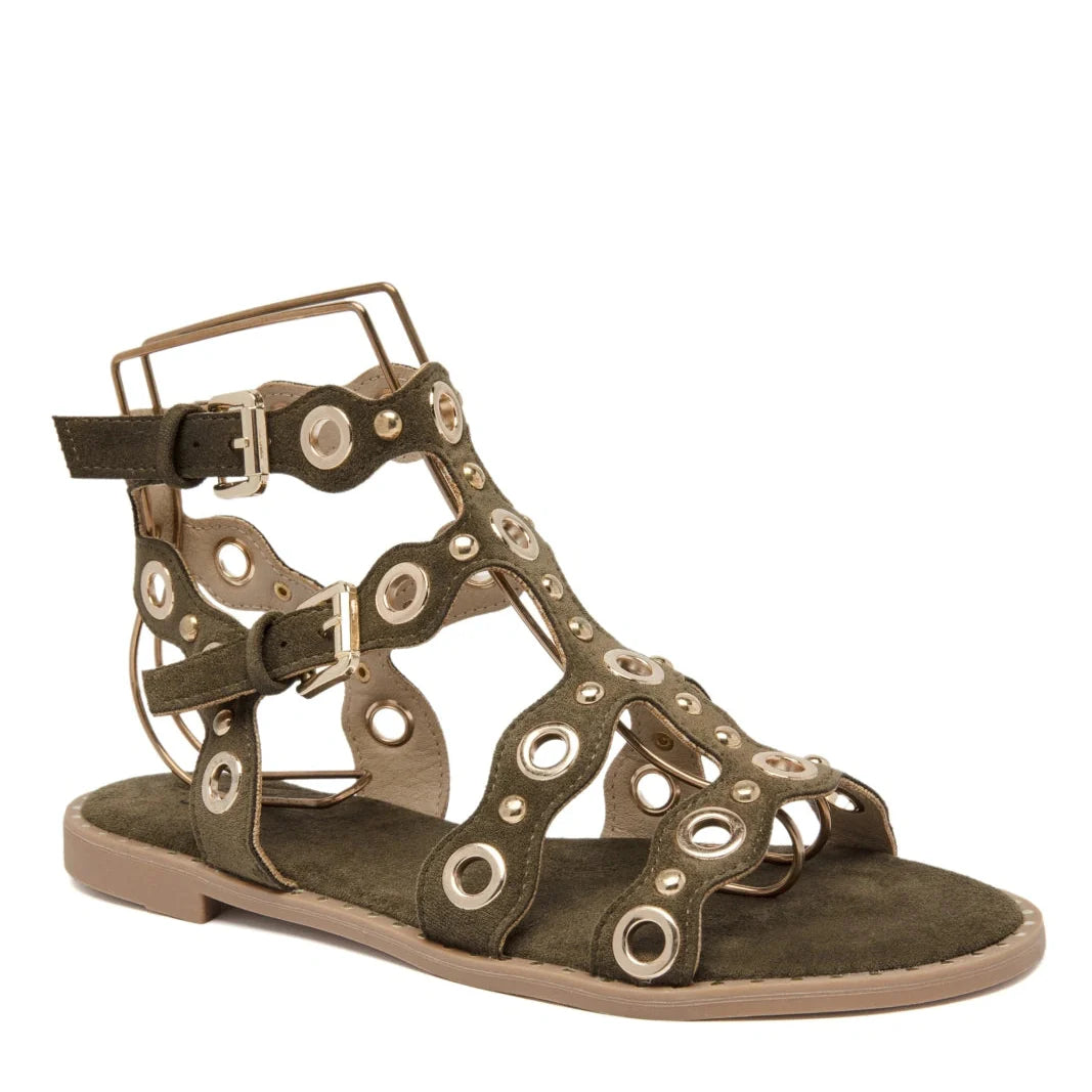 sandales plates de style spartiates - Camel - taille 39 - vue 22