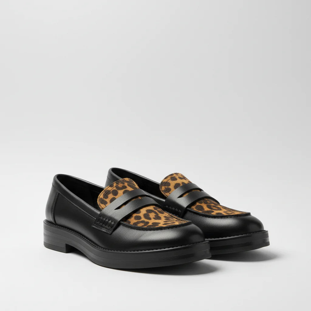 Mocassins Citadins à Empiècement Animalier - Beige Serpent - taille 38 - vue 9