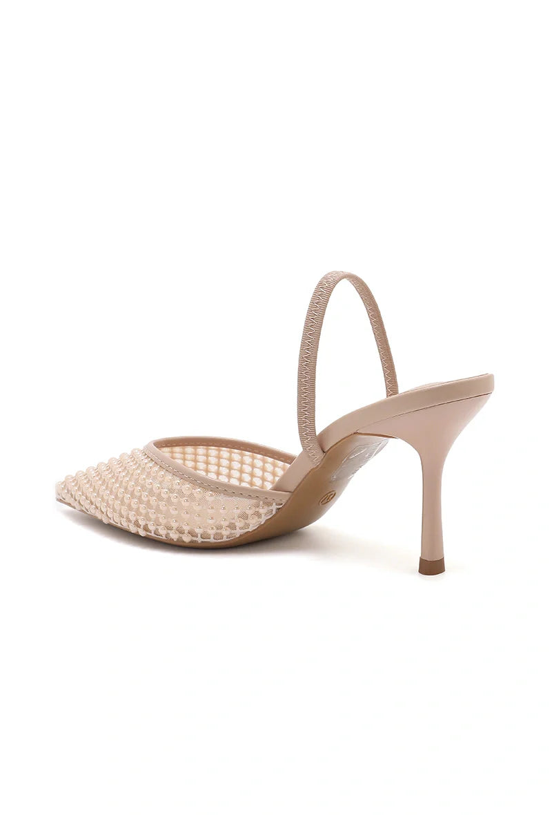 Escarpins élégante et détails perles - Beige - taille 39 - vue 16