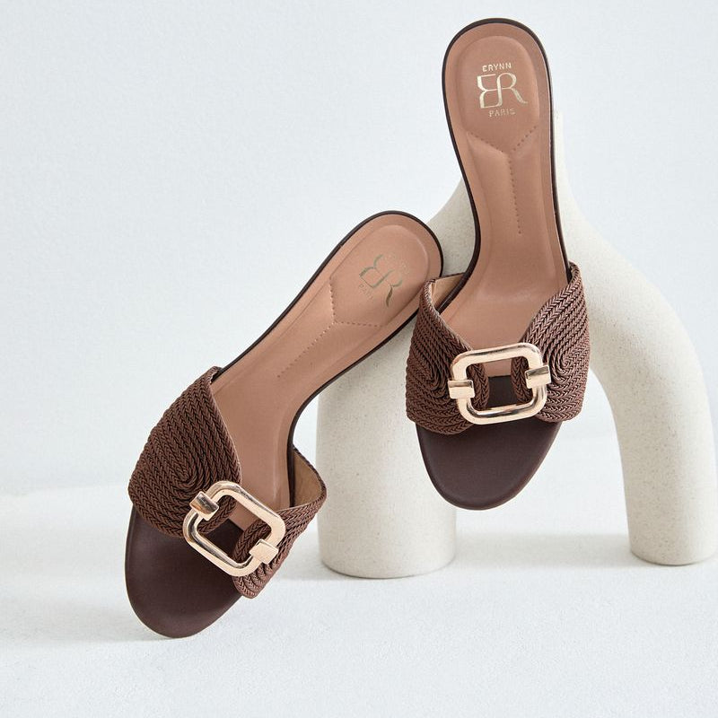Sandale femme à talon bas - Beige - taille 39 - vue 10