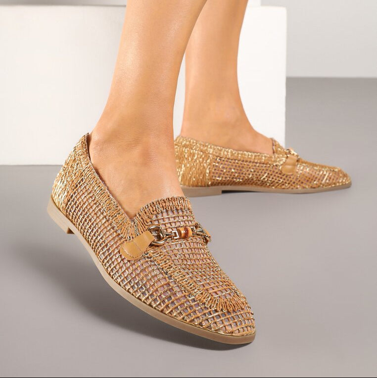 Mocassins ajourés à boucle - Beige - taille 36 - vue 7