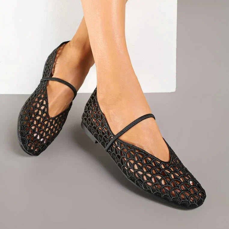 Ballerines en dentelle - Noir - taille 39 - vue 4