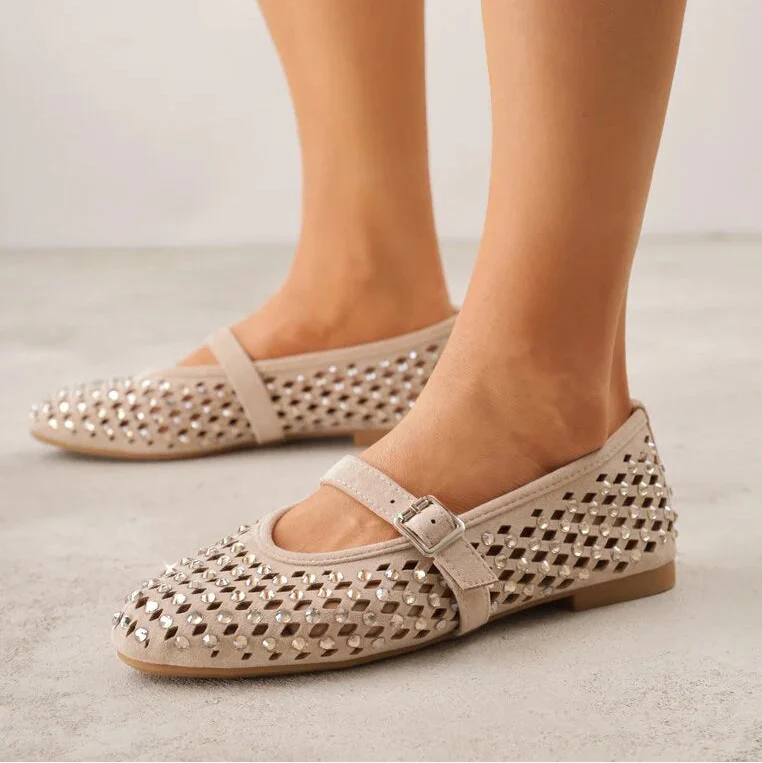 Ballerines à Studs Argentés - Kaki - taille 41 - vue 12