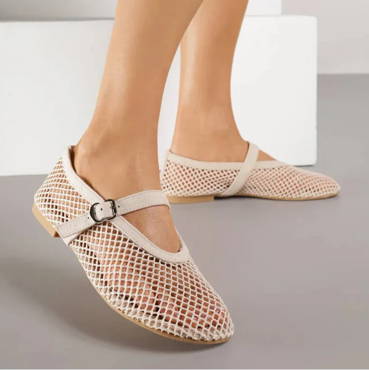 Ballerines en résille avec bride - Blanc - taille 36 - vue 19