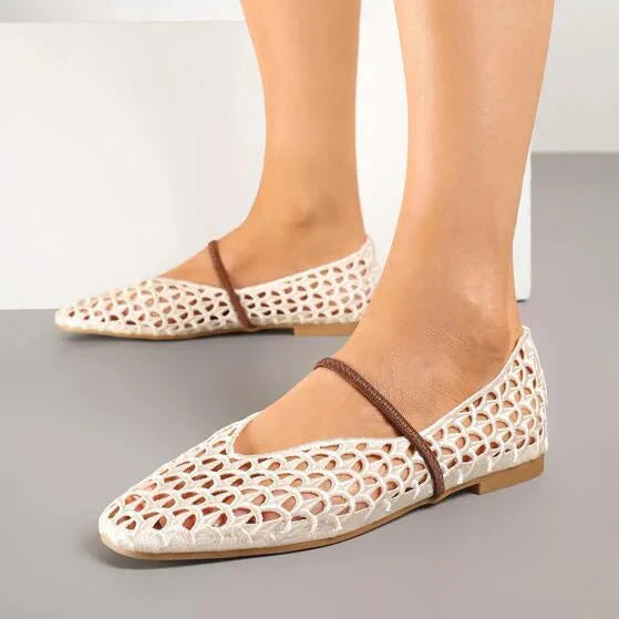Ballerines en dentelle - Beige - taille 39 - vue 10