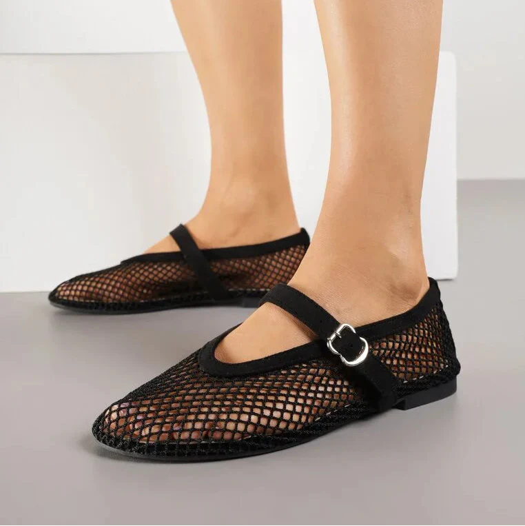 Ballerines en résille avec bride - Blanc - taille 37 - vue 20