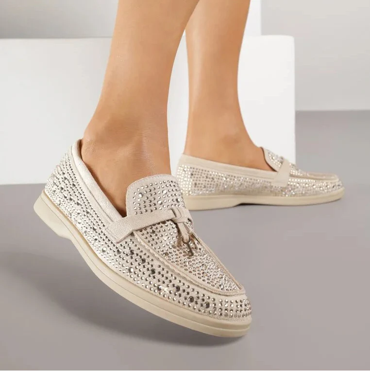 Mocassins ornés de zircons - Noir - taille 36 - vue 1