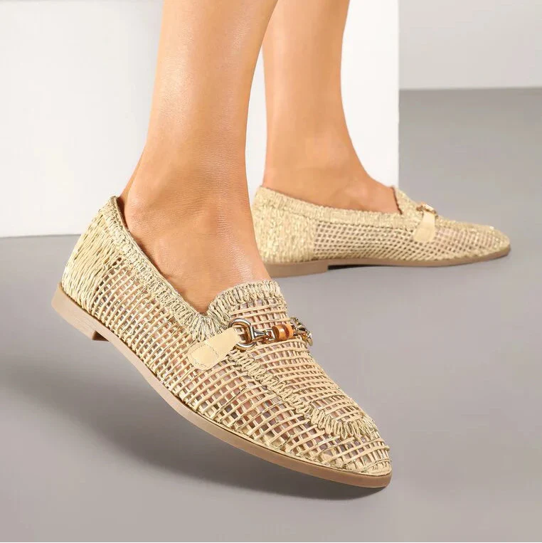 Mocassins ajourés à boucle - Beige - taille 38 - vue 9