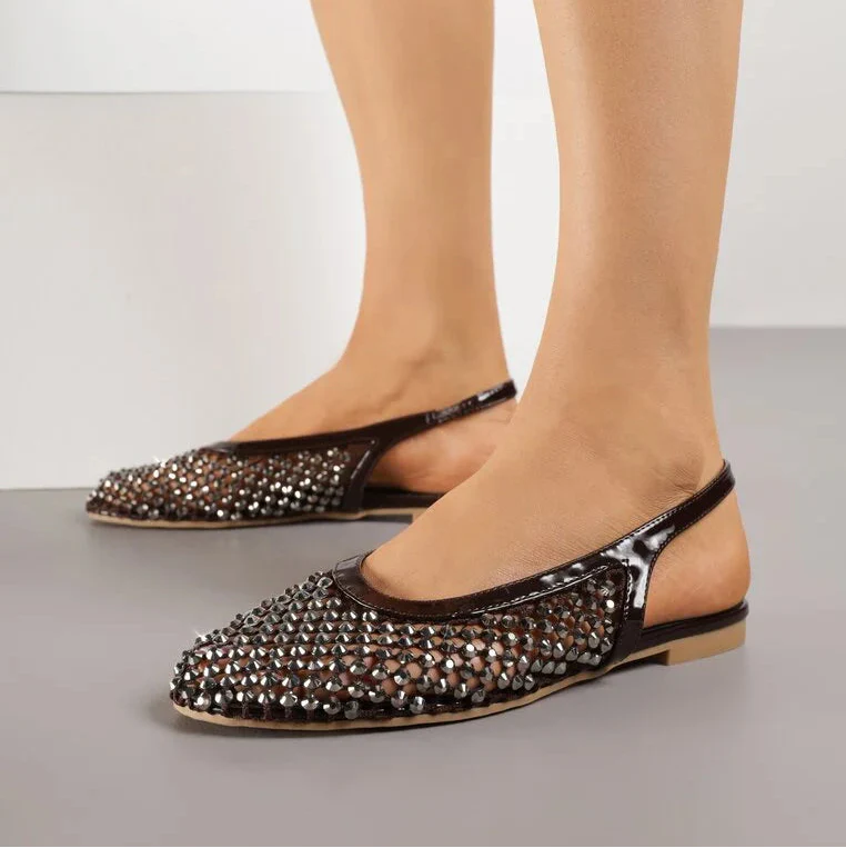 Ballerines ornées de zircons - Noir - taille 39 - vue 4