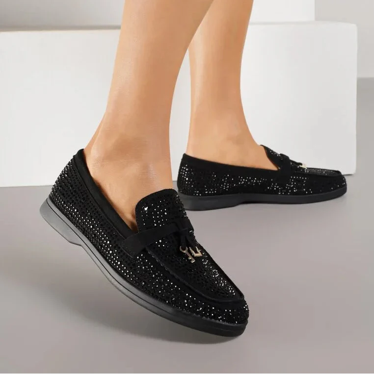 Mocassins ornés de zircons - Marron - taille 40 - vue 11