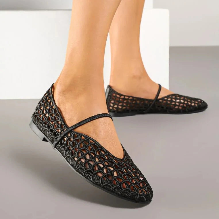 Ballerines en dentelle - Noir - taille 40 - vue 5