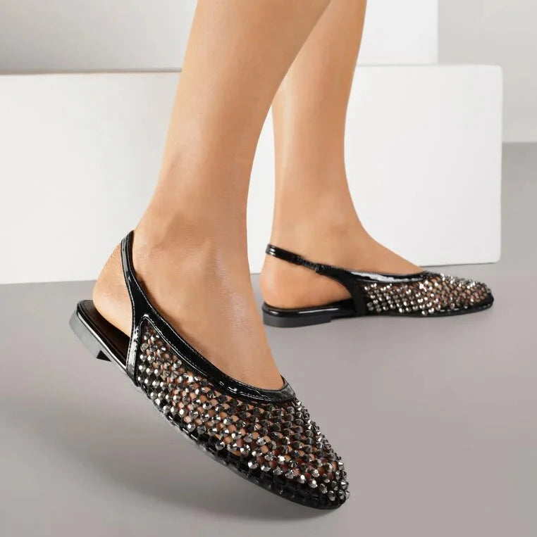 Ballerines ornées de zircons - Noir - taille 41 - vue 6