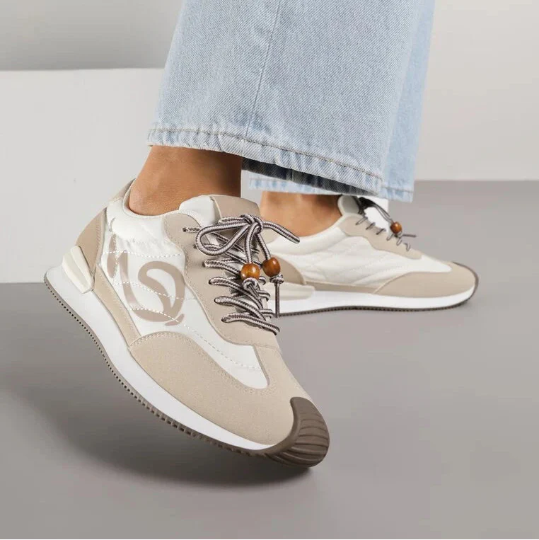 Baskets à motif géométrique de prisonnier - Beige - taille 39 - vue 16