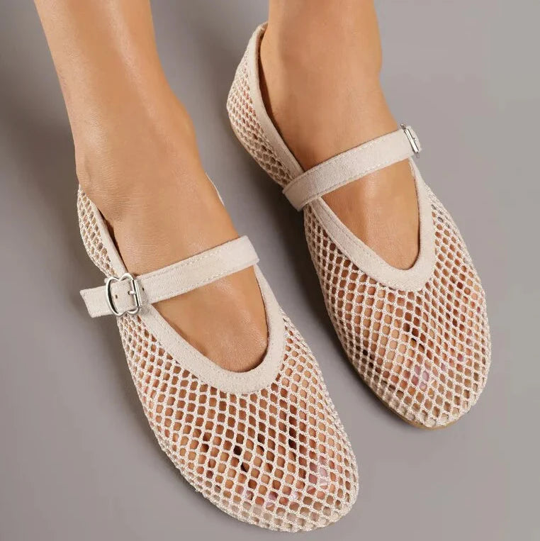 Ballerines en résille avec bride - Blanc - taille 39 - vue 22