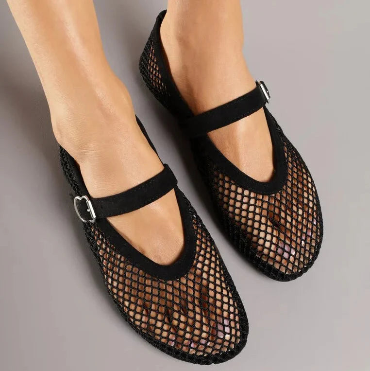 Ballerines en résille avec bride - Blanc - taille 40 - vue 23