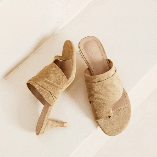 Sandale à talon au design épuré et élégant - Taupe - taille 36 - vue 13
