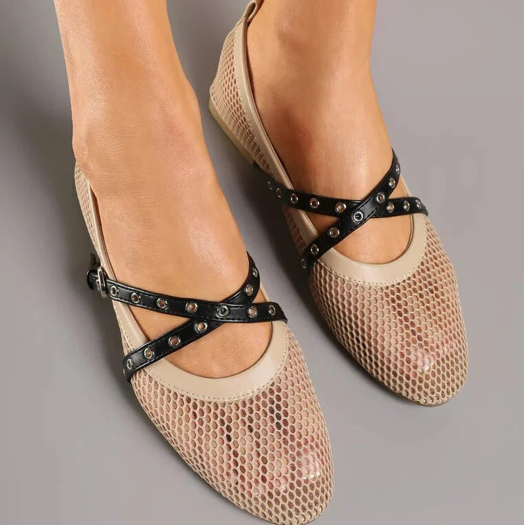 Ballerines en maille avec brides - Blanc - taille 36 - vue 13