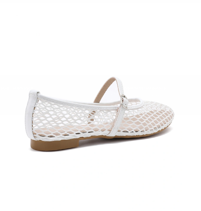 Ballerine ajourée en filet - Beige - taille 38 - vue 9