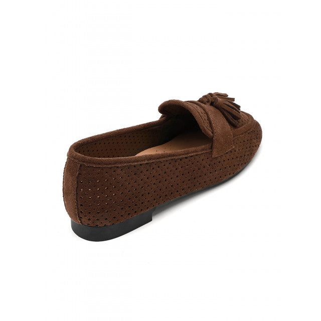 Mocassin plat classique en suédine - Camel - taille 40 - vue 11