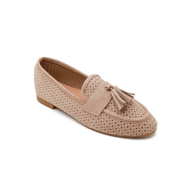 Mocassin plat classique en suédine - rose - taille 38 - vue 27