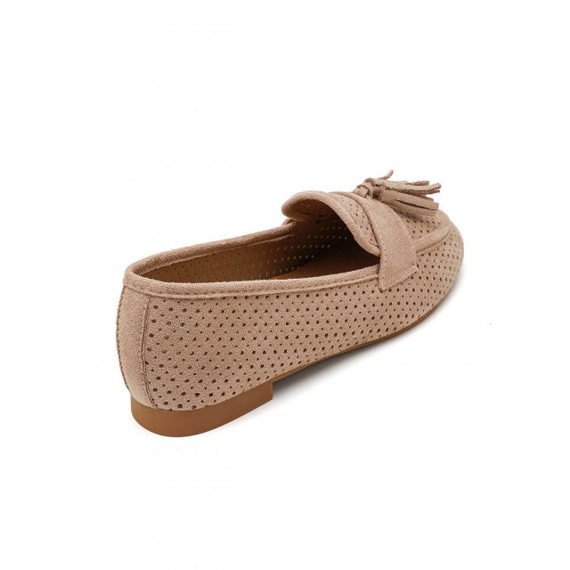 Mocassin plat classique en suédine - beige - taille 36 - vue 19