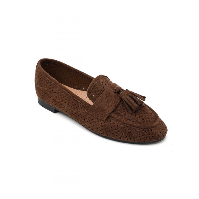 Mocassin plat classique en suédine - Camel - taille 37 - vue 8