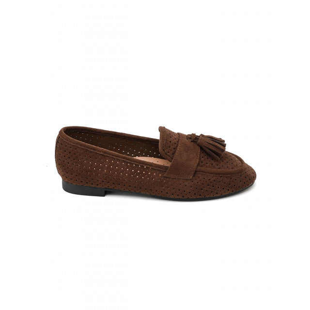 Mocassin plat classique en suédine - Camel - taille 38 - vue 9