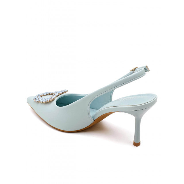 Escarpin à talons hauts avec boucle en zircon cubique en forme d'étoile - Bleu - taille 39 - vue 22