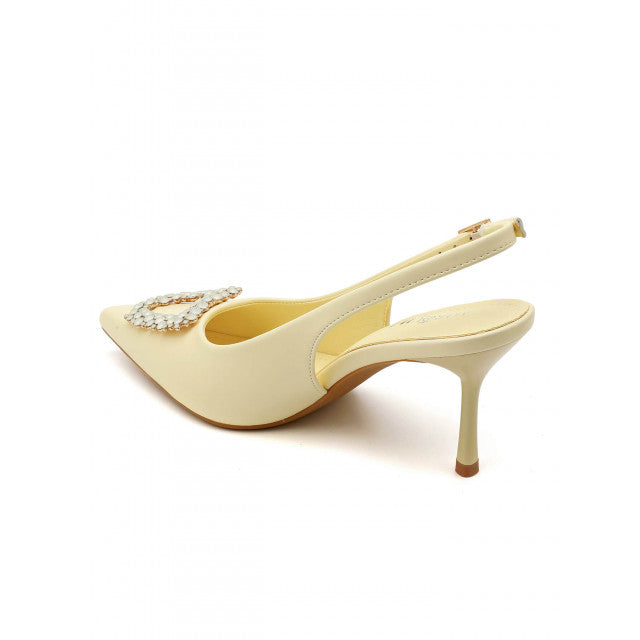 Escarpin à talons hauts avec boucle en zircon cubique en forme d'étoile - Jaune - taille 37 - vue 26