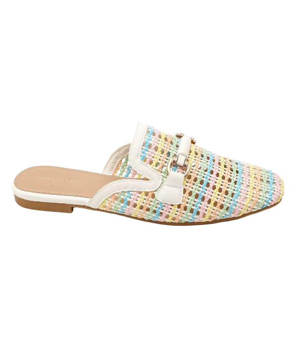 Babouche tressés avec fermoir décoratif, - Beige - taille 37 - vue 8