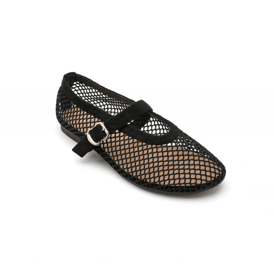Ballerines en résille avec bride - Noir - taille 39 - vue 4