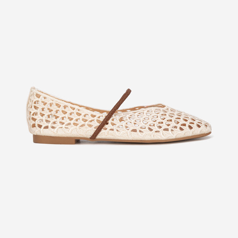 Ballerines en dentelle - Marron - taille 36 - vue 19