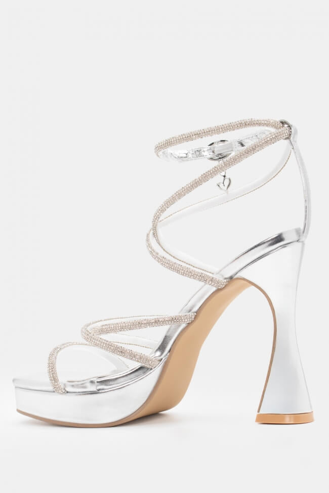 Sandales avec strass - Silver - taille 37 - vue 8