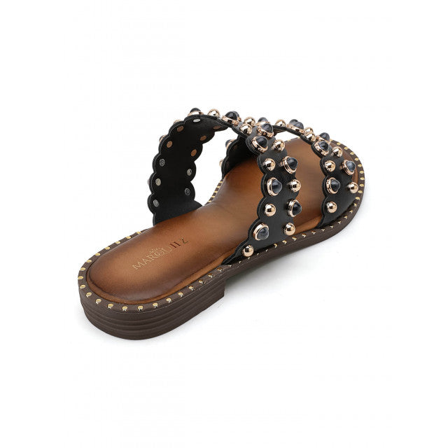 Sandales Sliders Ornées à Doubles Brides – Élégance Bohème - Beige - taille 41 - vue 12