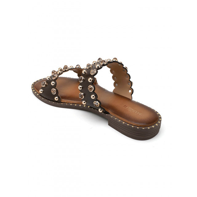 Sandales Sliders Ornées à Doubles Brides – Élégance Bohème - Marron - taille 38 - vue 15