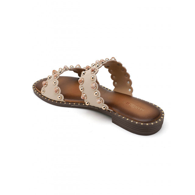 Sandales Sliders Ornées à Doubles Brides – Élégance Bohème - Beige - taille 36 - vue 7