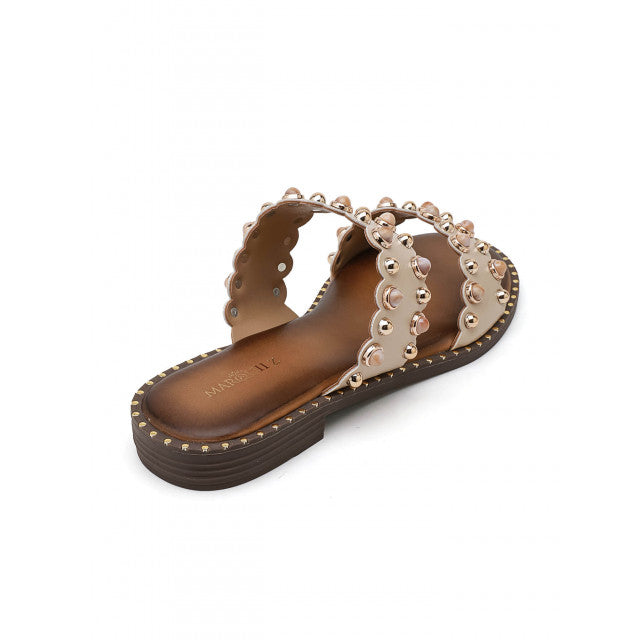 Sandales Sliders Ornées à Doubles Brides – Élégance Bohème - Beige - taille 37 - vue 8