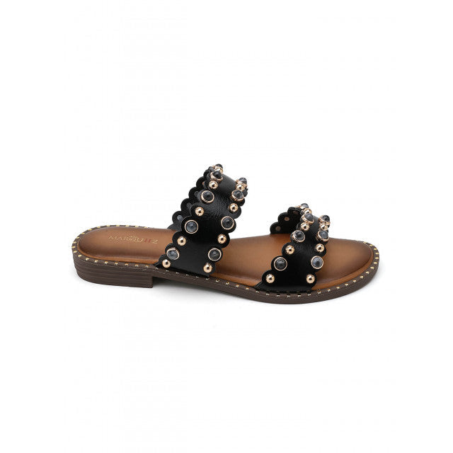 Sandales Sliders Ornées à Doubles Brides – Élégance Bohème - Beige - taille 39 - vue 10