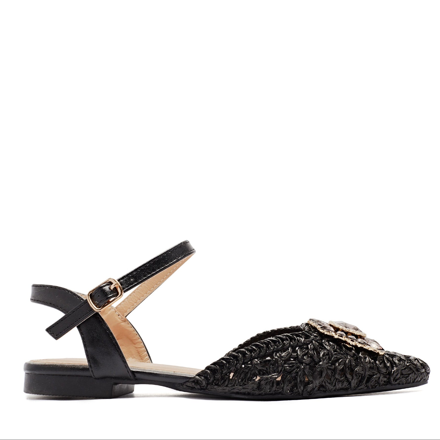 Ballerines Tressées avec Bride et Ornement - Taupe - taille 36 - vue 13