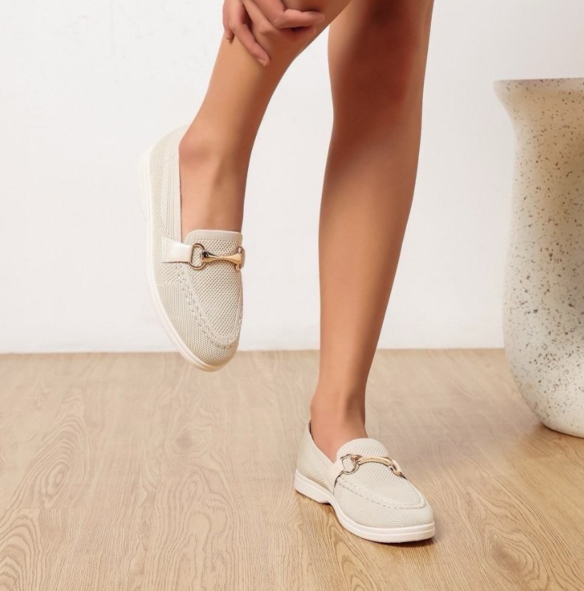 Mocassins en mesh à boucle décorative - Noir - taille 39 - vue 4