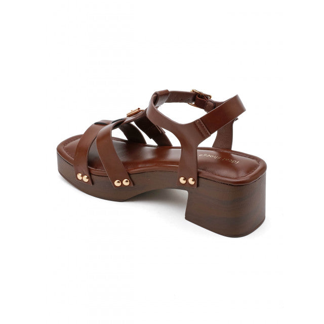Sandales à Plateformes Style "Clog" – Cognac & Bois - Noir - taille 37 - vue 14
