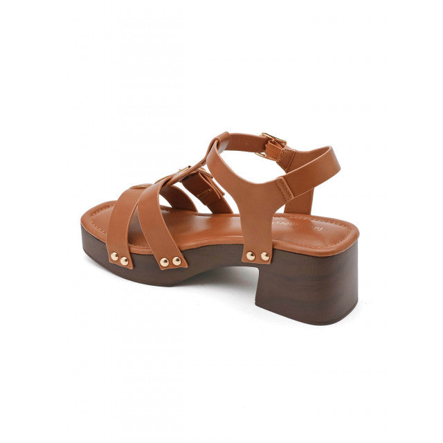 Sandales à Plateformes Style "Clog" – Cognac & Bois - Marron - taille 40 - vue 11