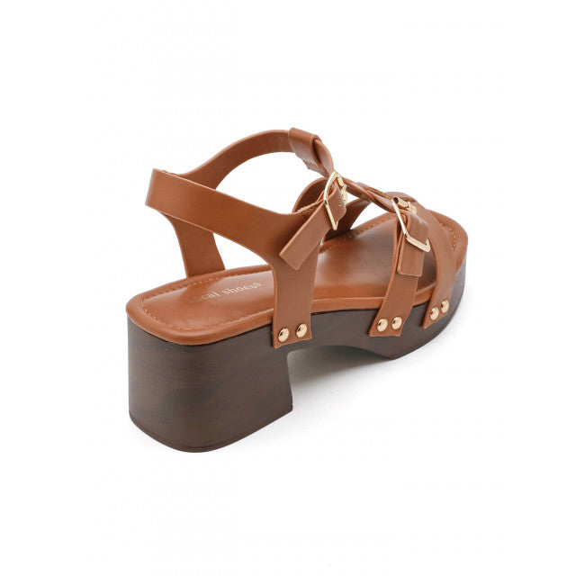 Sandales à Plateformes Style "Clog" – Cognac & Bois - Marron - taille 41 - vue 12