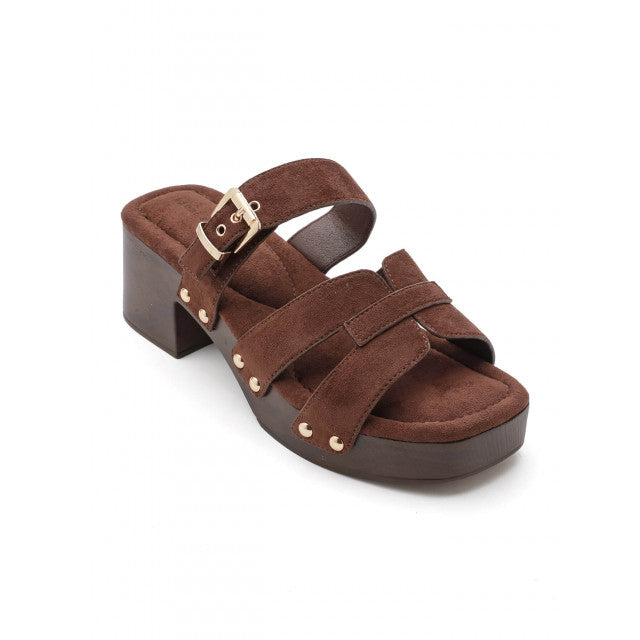 sandale à talon haut de type "mule" - Camel - taille 38 - vue 15