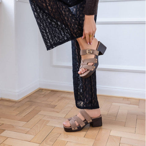sandale à talon haut de type "mule" - Noir - taille 36 - vue 1